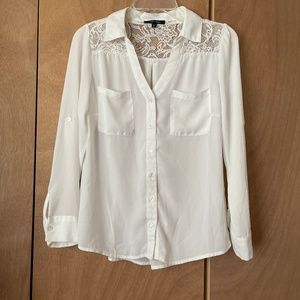 White button up dressy top